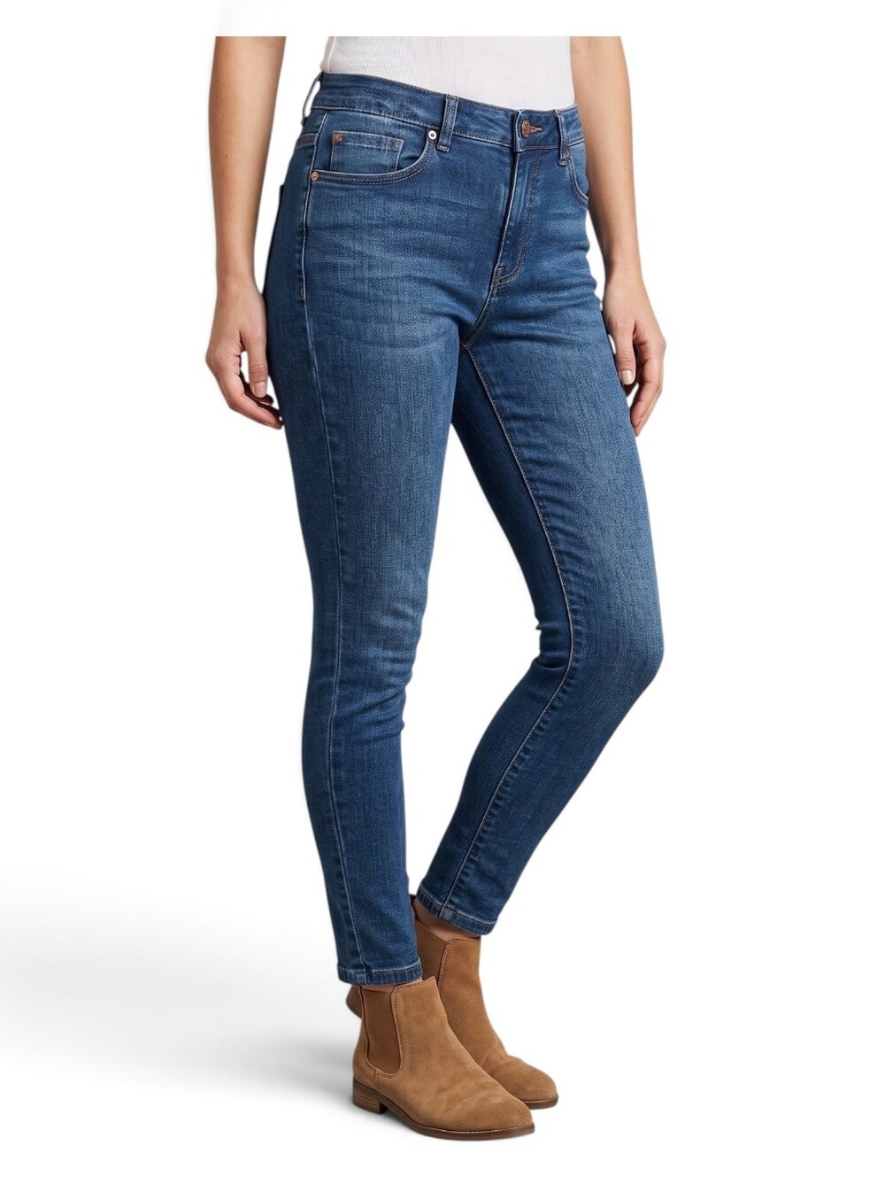SEETHRUSOUL High Rise Skinny Jeans Ankle Women's Size 27 x 27 Blue Denim Stretch